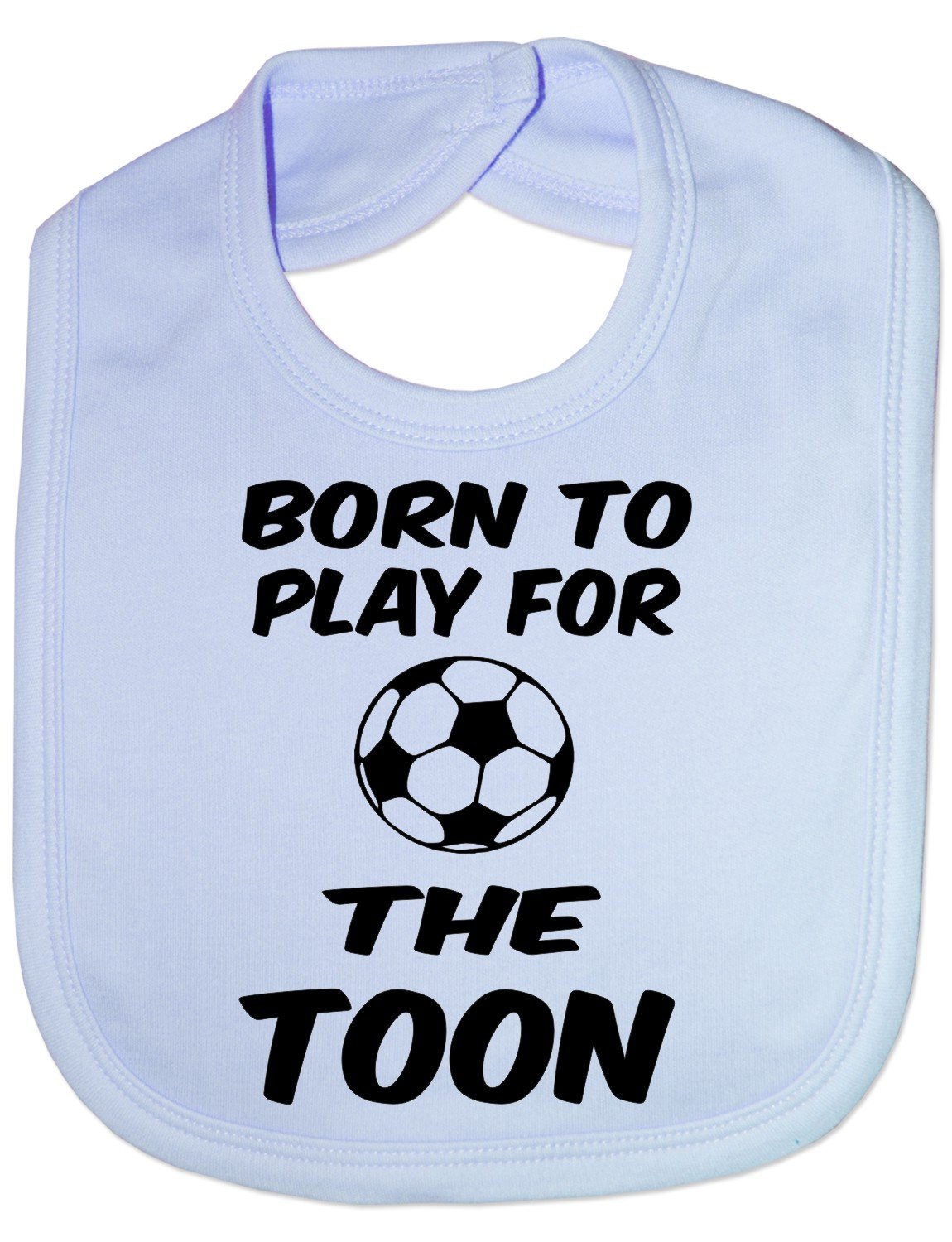 Print4U Born To Play Toon/Newcastle - Funny Baby/Toddler/Newborn Bib - Baby Gift blue
