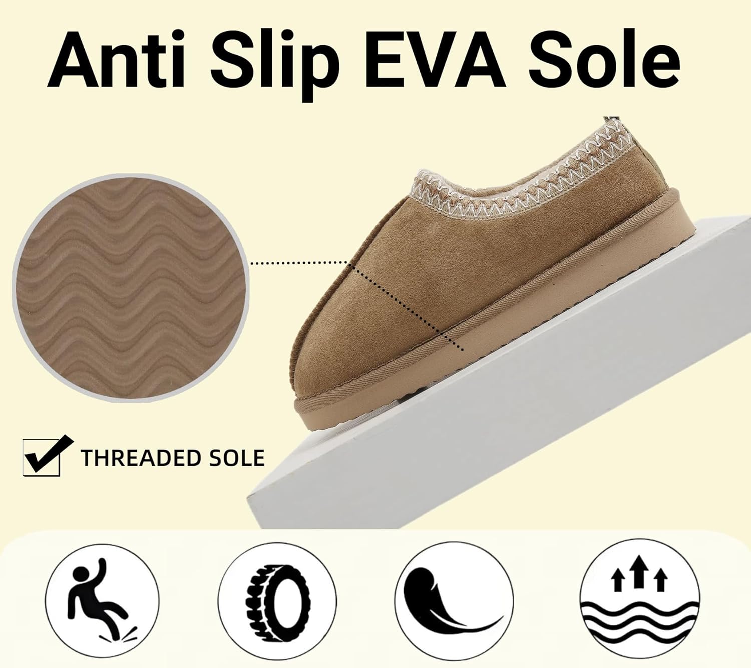 SMajong Women's Fuzzy Slippers Cozy Memory Foam House Shoes Winter Warm Loafer Slippers Indoor - Image 7