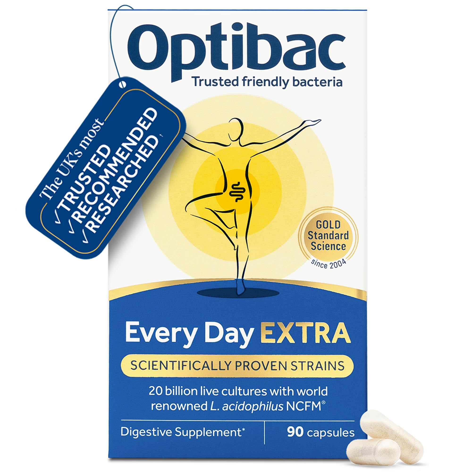 Optibac Every Day Extra - Advanced Vegan Digestive Supplement - 90 Capsules