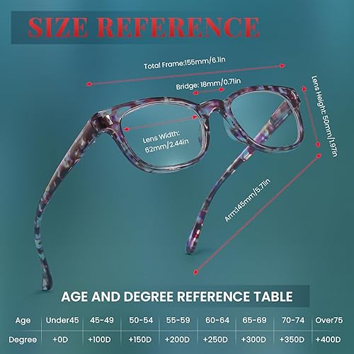 Miniatura 6 de BLS BLUES Gafas de lectura para mujereshombres, bloqueo de luz azul, para lectura frente al computador, antimigrañafatiga ocular, 5 unidades (flor