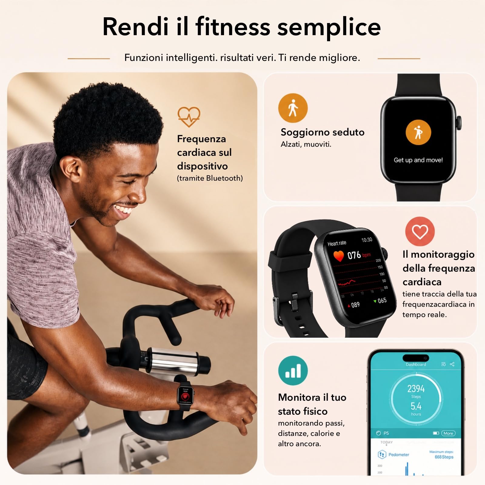 Smartwatch Uomo Donna, 1.85" Orologio con Chiamate Bluetooth e Notifiche, 140+ Modi Sportivi con Contapassi, SpO2, Cardiofrequenzimetro da Polso, Sonno, IP68 per Android iOS - Regalo Festa del Papà