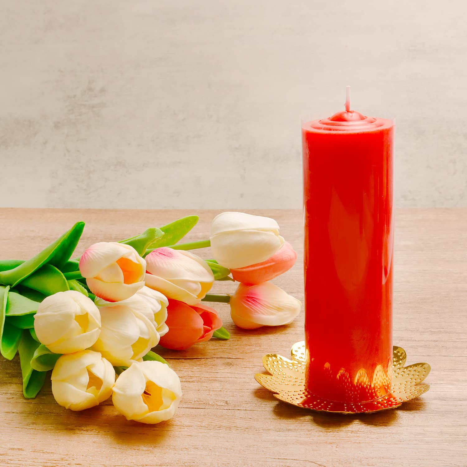 4 Pack 2 x 6 Inch Taper Pillar Candles Scented Pillar Candles for Home Restaurants Church Weddings Party Suppies,Red