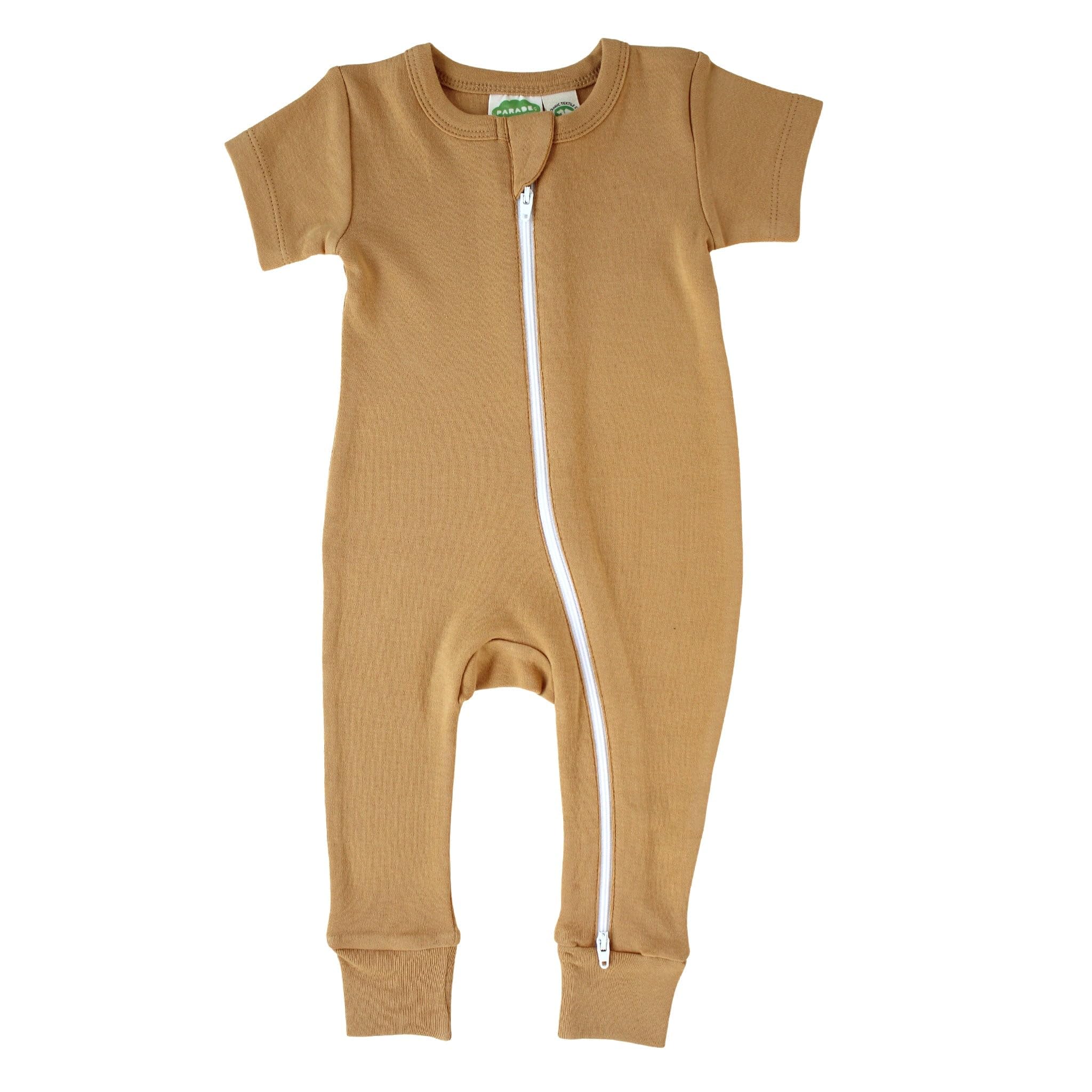 PARADE Organic Essentials '2-Way' Zip Romper - Short Sleeve