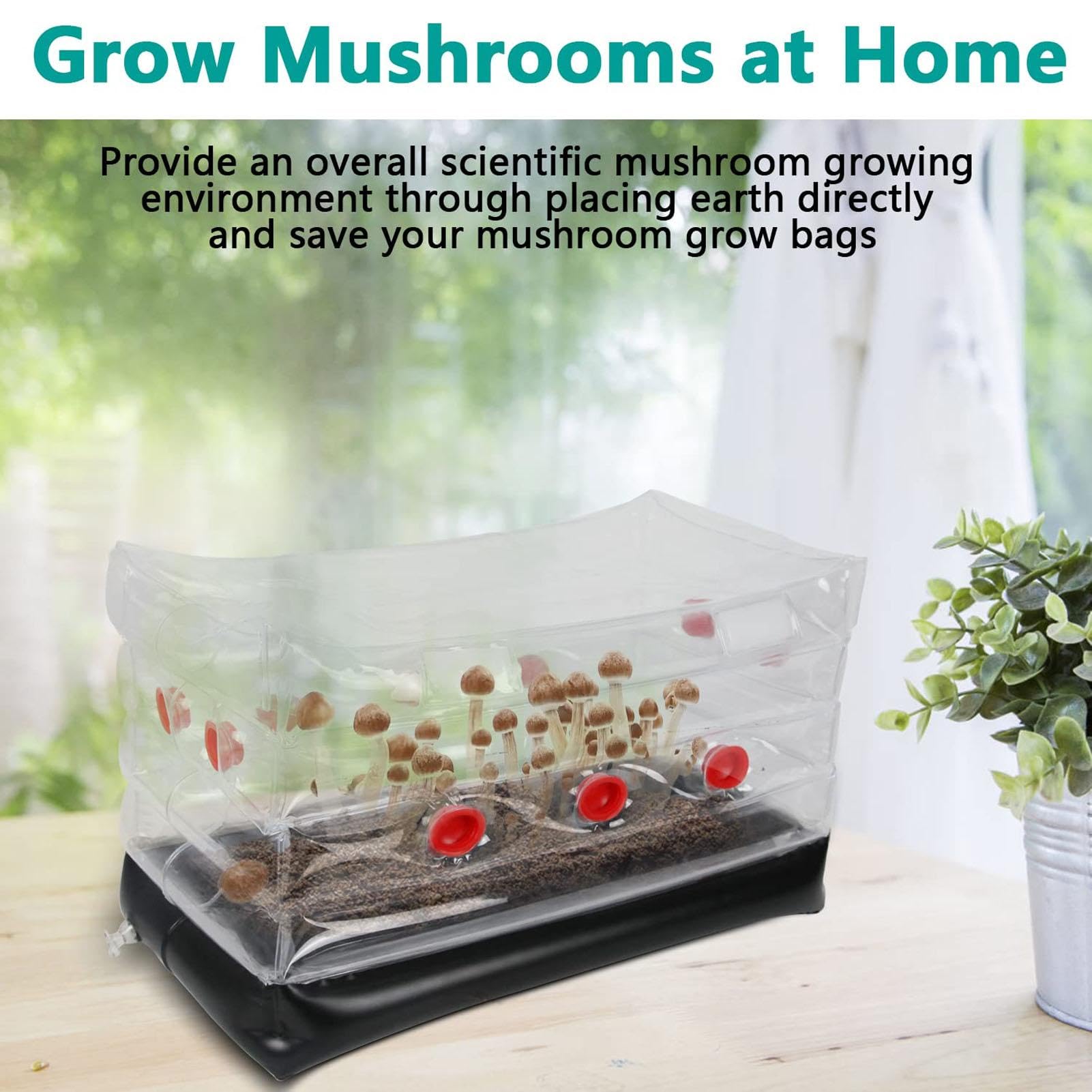 ZPSHYD Kit Champignons Gonflable,Grand Kit Monotub Gonflable Carré Boîte de Ventilation pour la Culture des Champignons pour Culture à la Maison