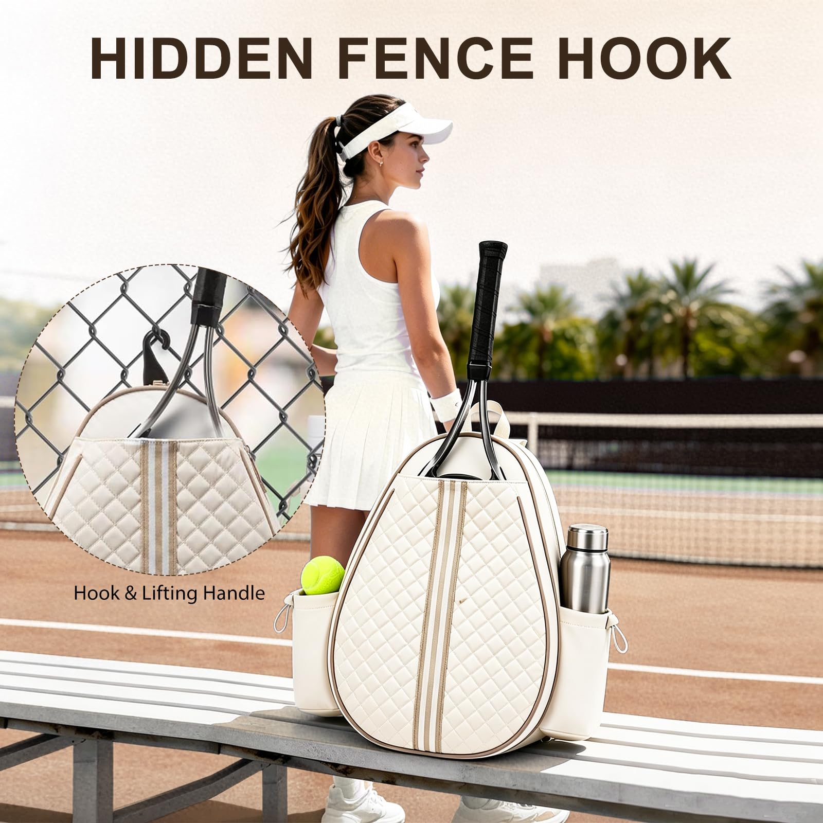 Borsa da tennis da uomo e bambino, zaino da tennis e borsa da badminton, impermeabile e leggera, design multiplo per racchette da tennis, padel, pickleball