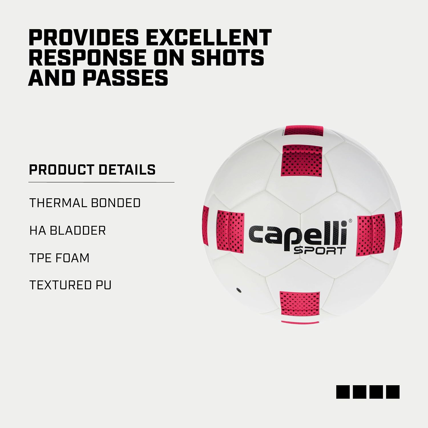 Capelli Sport Soccer Ball Size 5, Fusion II Cubes FIFA Quality Pro Soccer Ball for Youth and Adult Players, Outdoor and Indoor Training, Bright Pink - Image 4