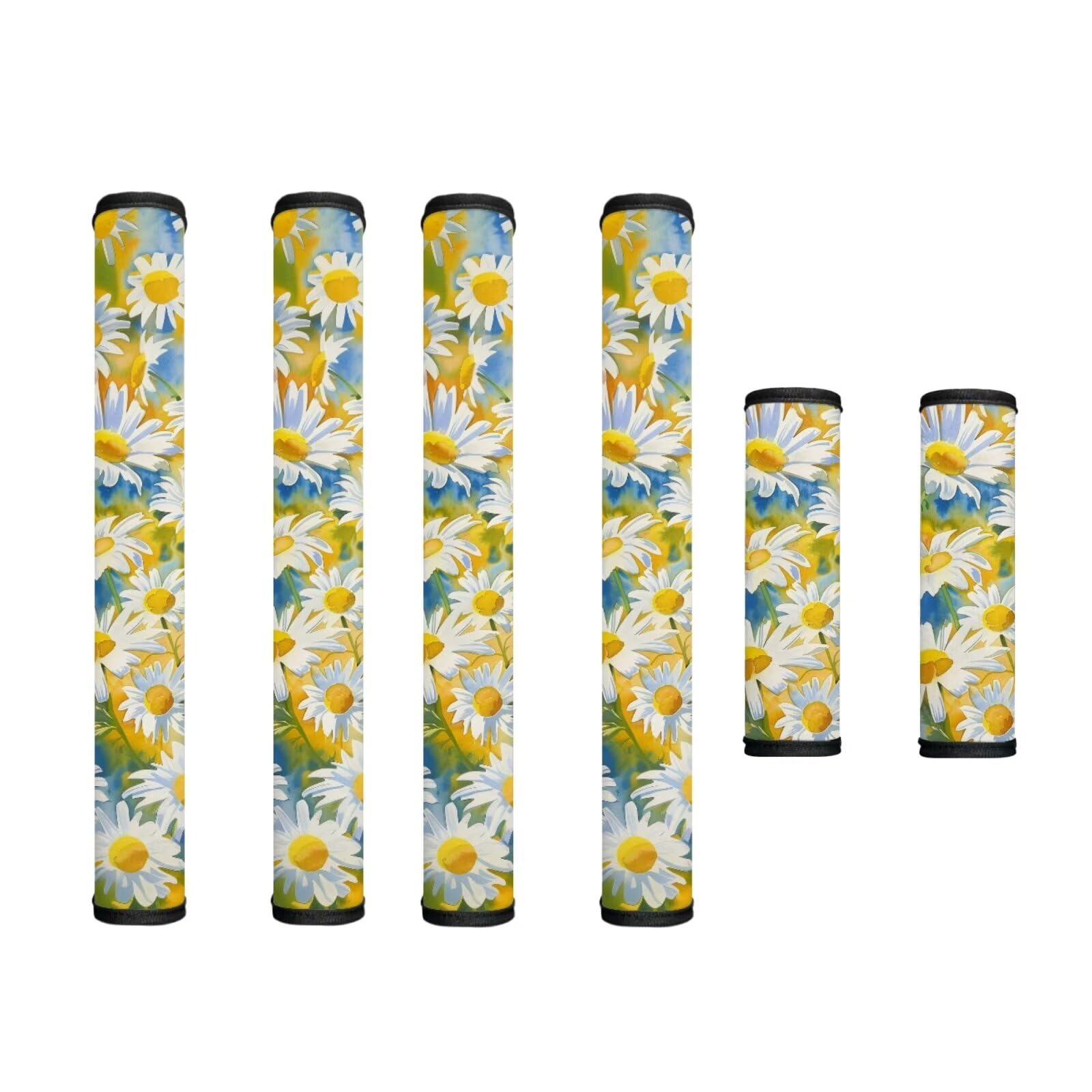 Fridge Door Handle Covers Set of 6 Kitchen Electrical Appliance Decor Handles Anti-Skid Anti-Static Protector Keep Off Smudges, Stains, Fingerprints, Liquids, Daisy Yellow
