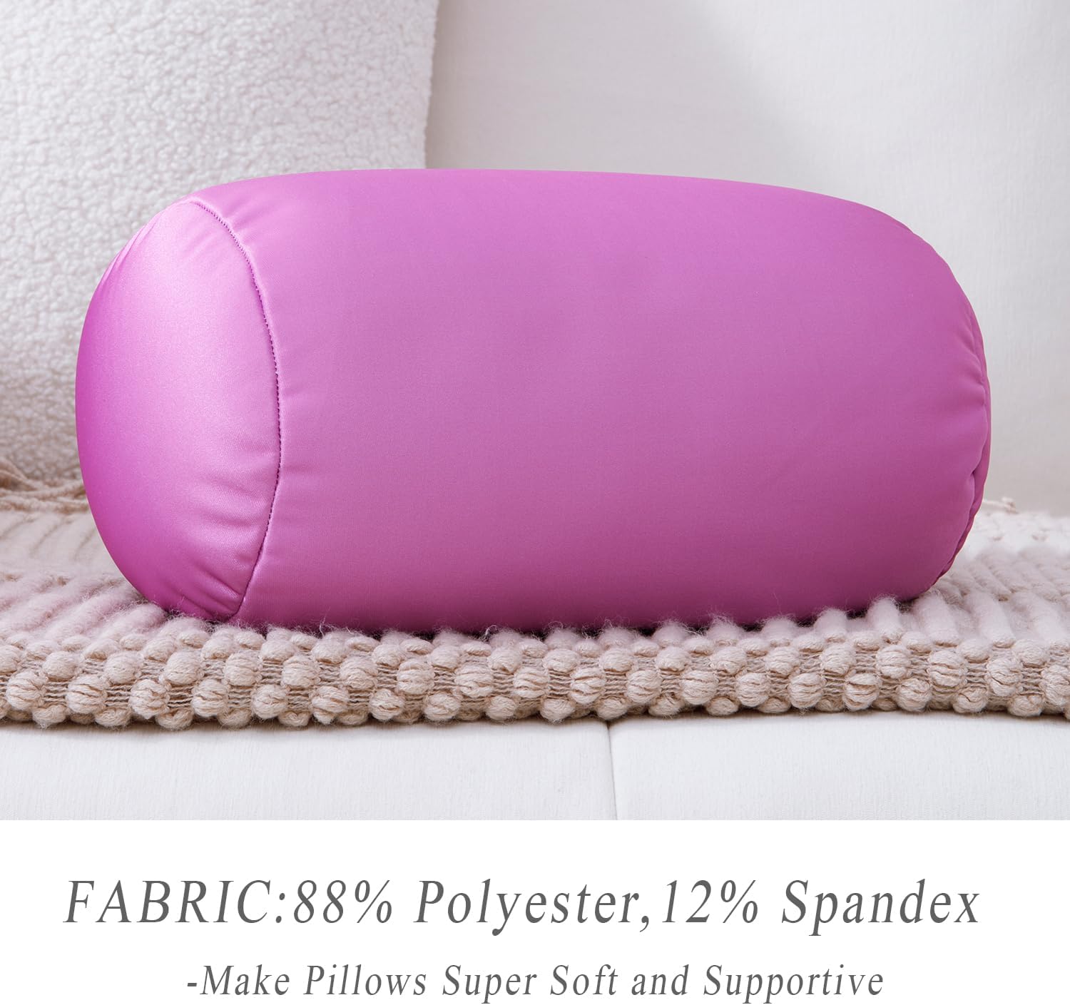 Squishy Neck Pillow, 7Inch x 12Inch Soft Travel Body Bed Pillow Bean Pillow for Kids Adult Chair Sleeping Car Seat, Fun Dormroom (Purple) - Image 6