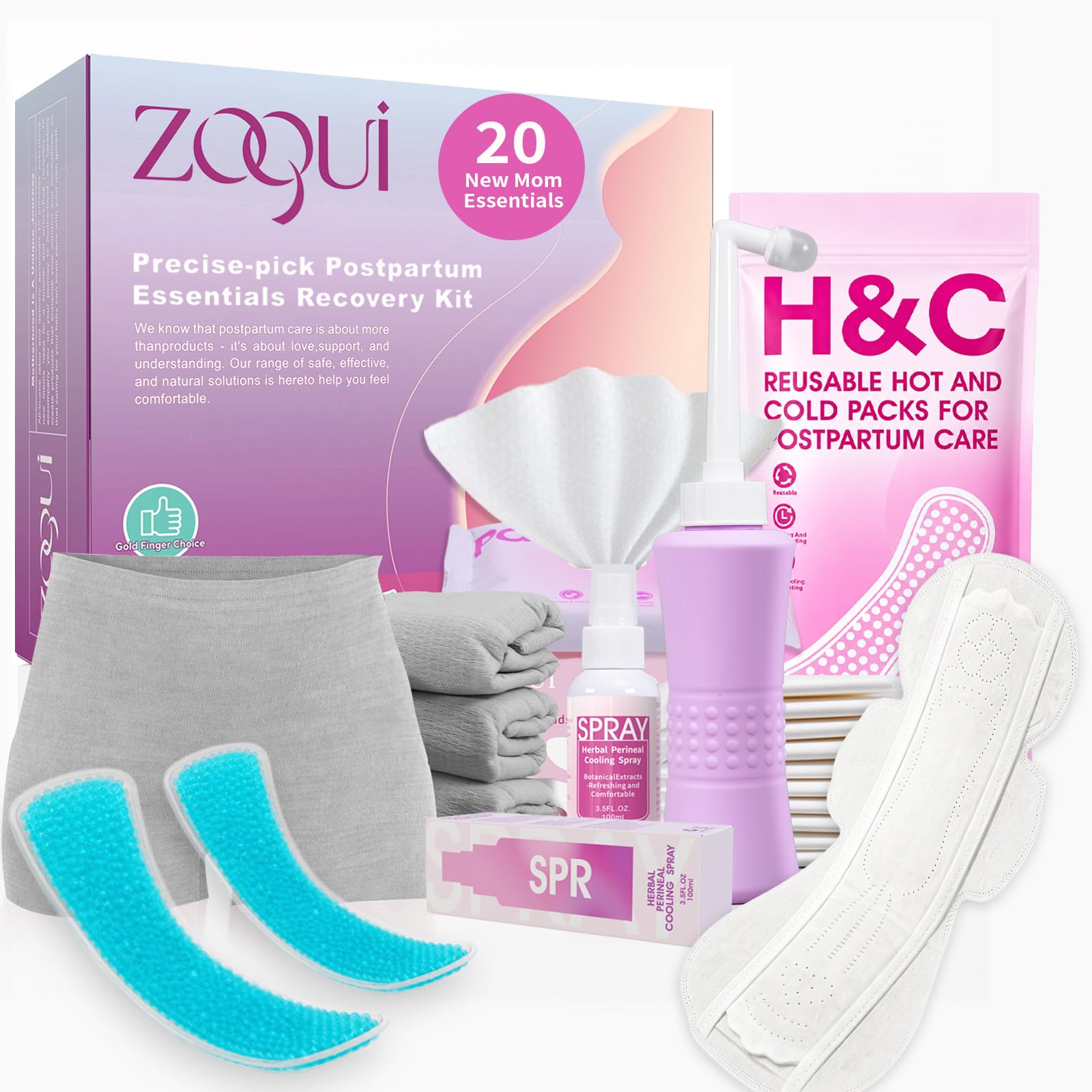 Postpartum Recovery Essentials Kit, 20 Pcs