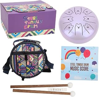 8 Tone Tongue Drum,5.5in Alloy Steel Ethereal Handpan Percussion Instrument Set Kit