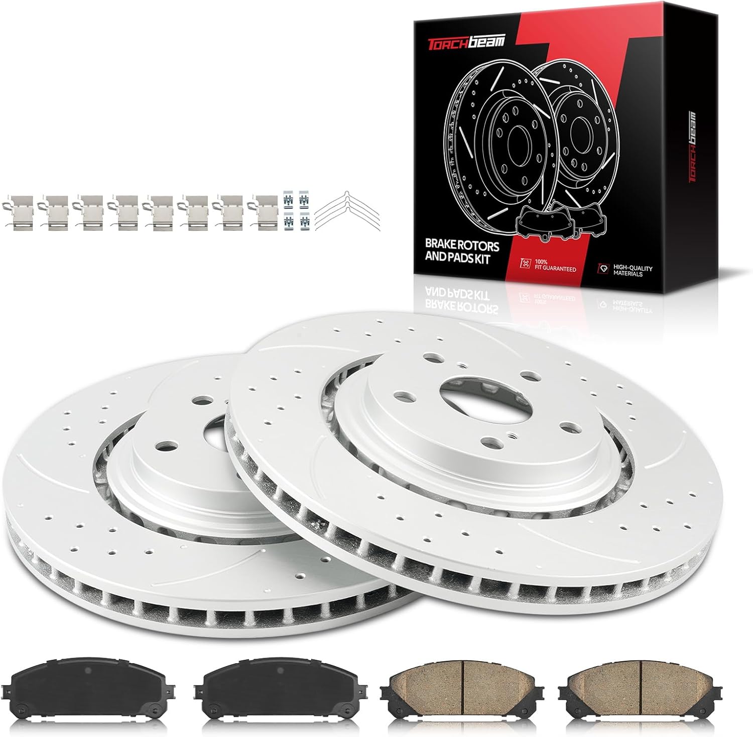 328mm Front Brake Pads and Rotors Kit Compatible with 2008-2019 Toyota Highlander, 2010-2015 Lexus RX450h, 2010-2015 Lexus RX350, 2015-2021 Lexus NX300h, 2018-2021 NX300, 2011-2020 Toyota Sienna,6pcs