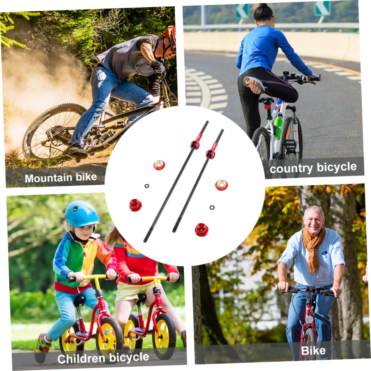 POPETPOP Levier De Déblocage Rapide pour Vélo Tige De Vélo Détachable Broches De VTT Brochettes De Déblocage Rapide en Titane Moyeu De Vélo À Déblocage Rapide Accessoire De VTT Rouge