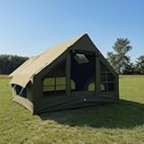 Luxury Safari Tent Villa, 118x93x87 inches, 5-Person Camping Tent with Attached Shed, Quick Setup, Waterproof Oxford Fabric