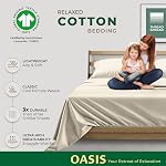 Thread Spread Organic Cotton Sheets Queen - 4 PC Percale Organic Cotton Queen Sheet Set, Breathable Percale Weave Sheet Set, Cooling & Crisp Bedsheets for Hot Sleepers, 16" Deep Pocket Sheets - Ivory