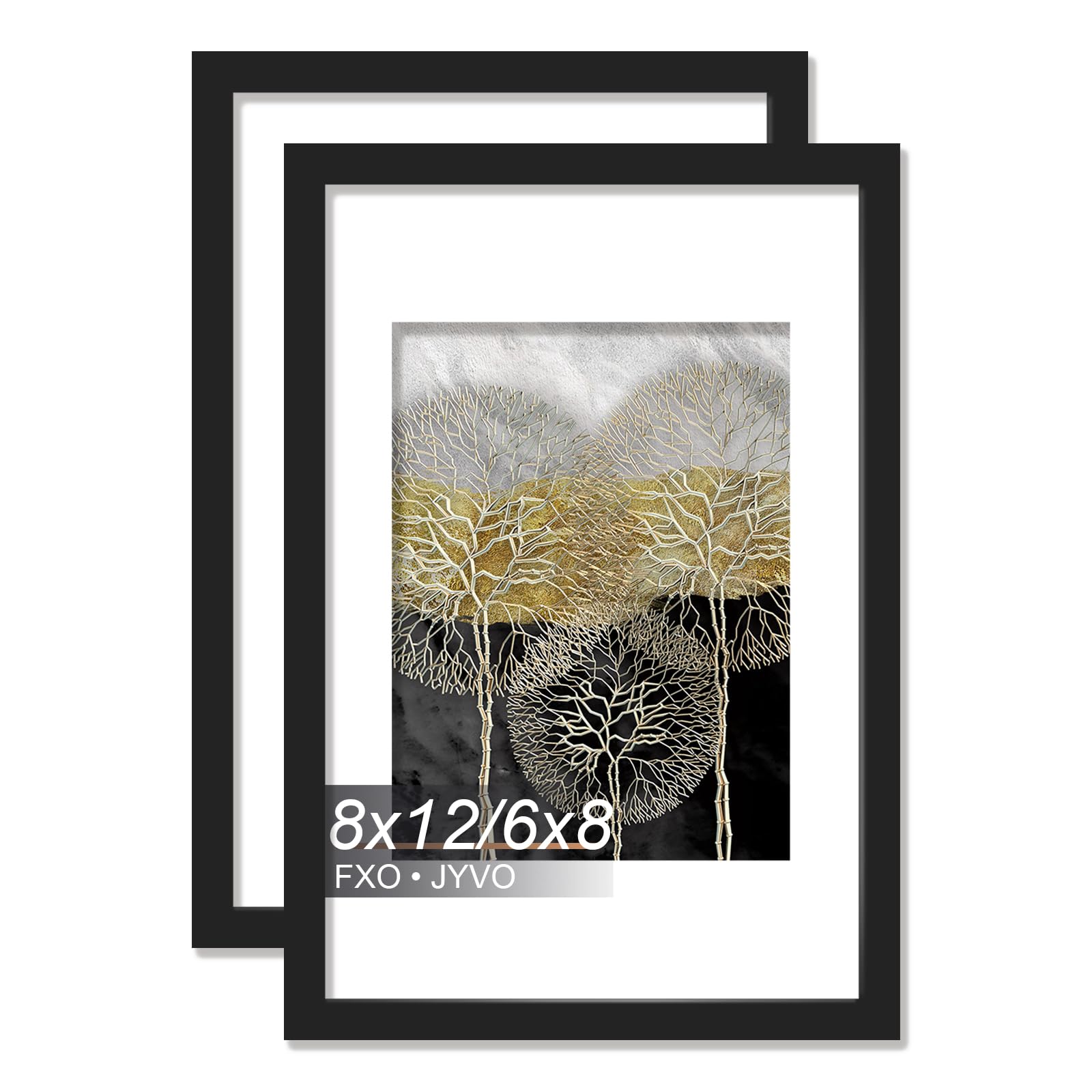 Cadres photo 20,3x30,5 cm anti-reflet légers et transparents lot de 2 noirs pour poster