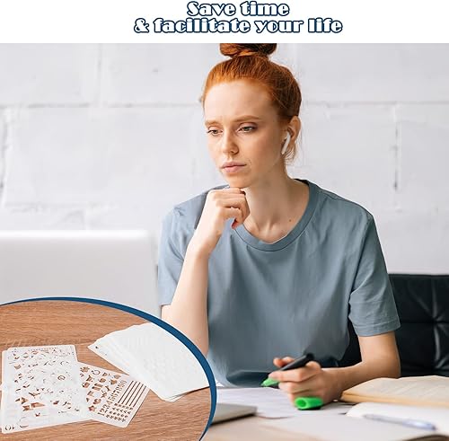 Miniatura 7 de Kit de plantillas de diario mixto de 30 piezas, dibujo de letras, alfabeto, accesorio reutilizable para planificador, álbum de recortes, decoración