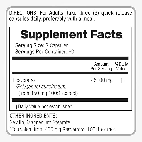 Miniatura 4 de Laboratorio  resveratrol  180 cápsulas  45000 mg  suplemento de resveratrol  resveratrol orgánico  suplemento de resveratrol orgánico  suplementos