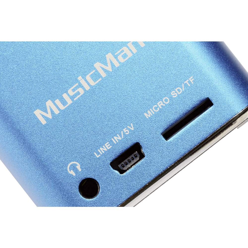 Technaxx Mini Musicman - Enceintes portables 1 voie, 3 W, 150 - 18000 Hz, 4 Ω, 10 %, avec fil, bleu