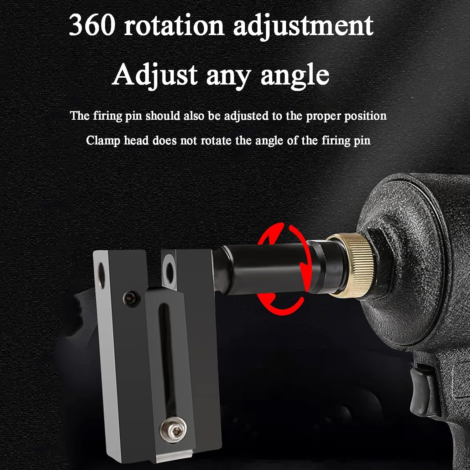 Pneumatyczny pistolet pneumatyczny – regulowany dziurkacz pneumatyczny 3,2-8 mm z głowicą zaciskową 360° i metalową płytką do wydajnego pchania w różnych zastosowaniach
