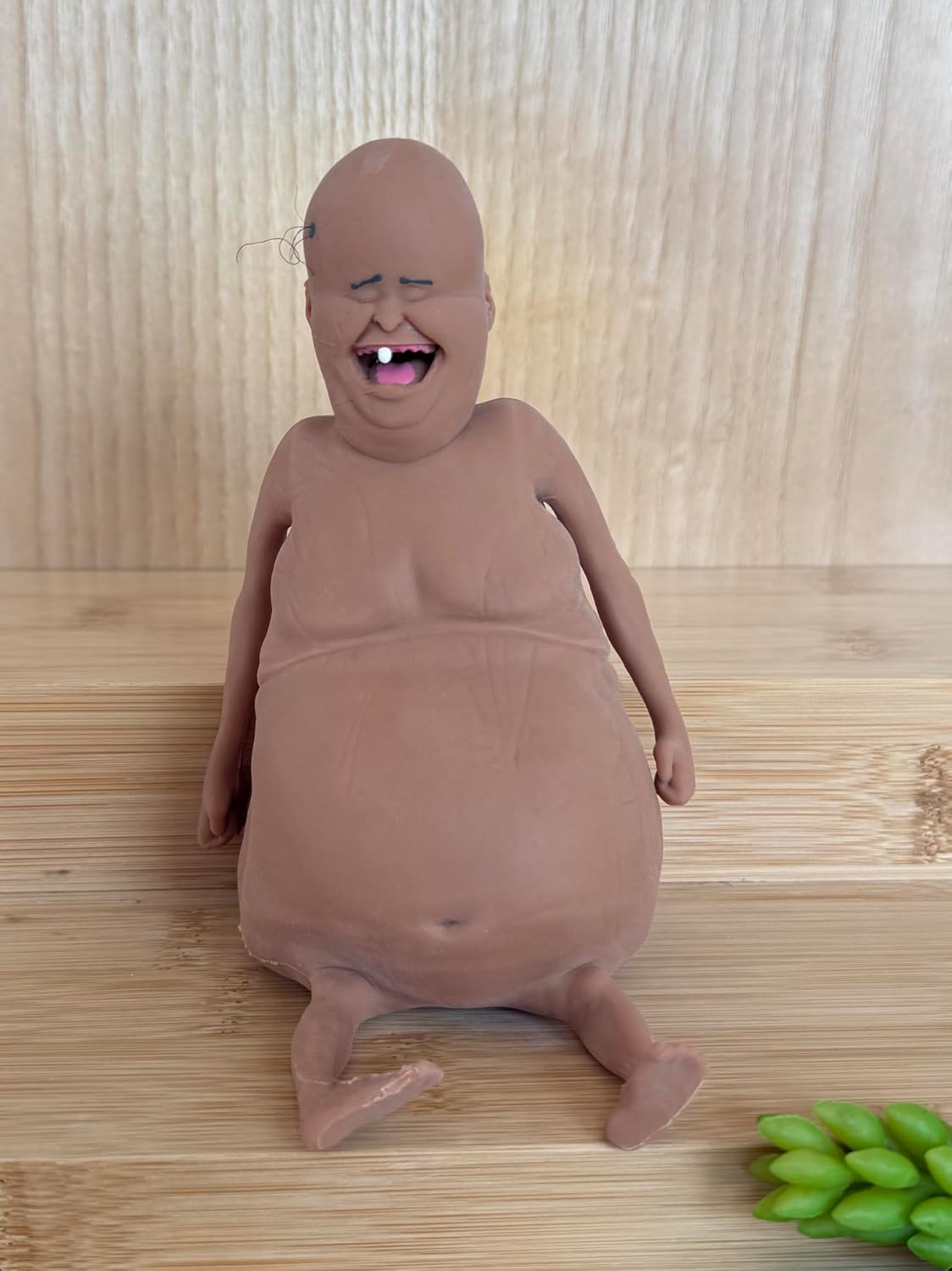 Rene Doll - Funny Toy for Kids & Adults - Squishy Stress Relief Fidget Toy - Collectible Shelf Sitter - for Birthdays & White Elephant. (Brown Color, Soft Sand-Filled - Easily re-moldable)