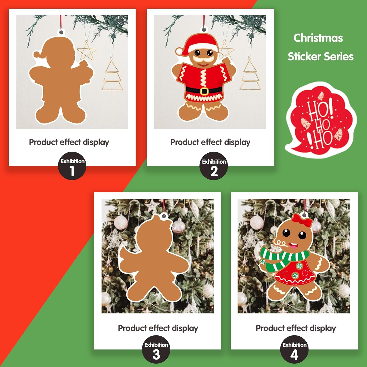 Christmas Gingerbread Man Craft Kit for Kids, Make a Gingerbread House Hanging Ornament Sticker Kit, Christmas Party Favor Home Classroom Activity(24 Sets) - Image 7