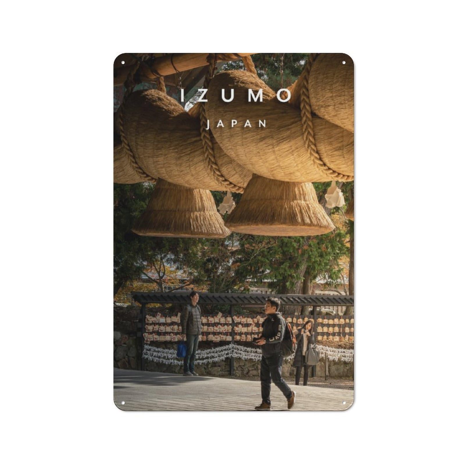 Junmoney Izumo Taisha Tin Wall Plaque 30X20cm With For Man Cave Or Games Room, A New Home Present For Leisure-Room Decor Enthusiasts