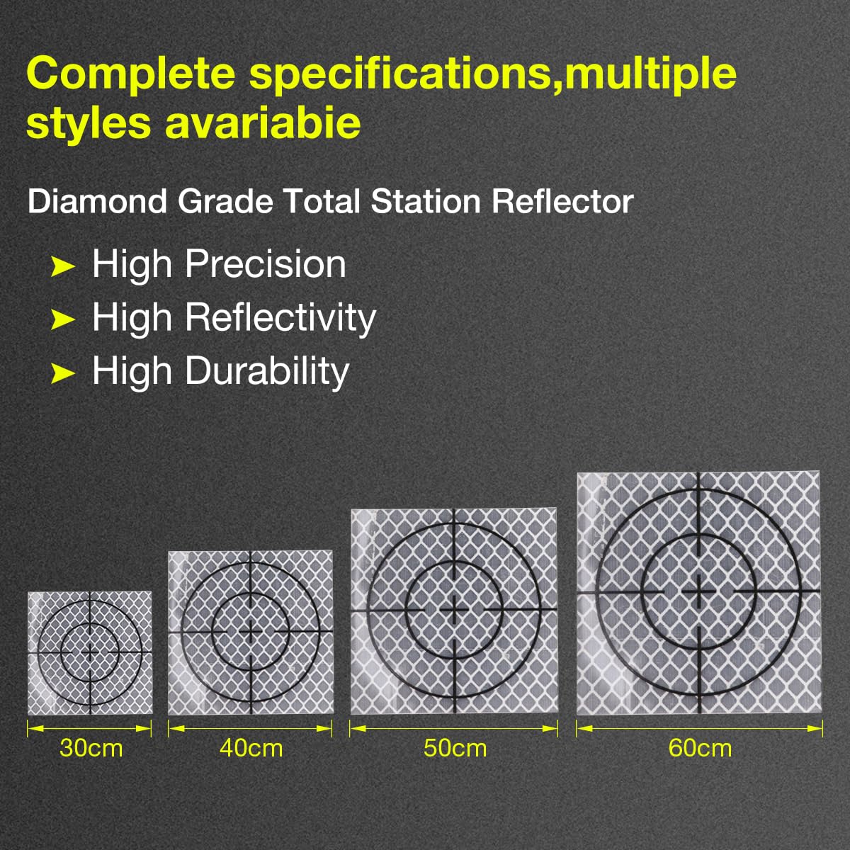 Reflect Sheet, Adhesive Target Sheets for Total Stations (Pack of 10)