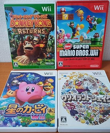 Amazon マリオ ドンキー カービィ ワリオ 任天堂wii名作シリーズ4作セット 横スクロールアクション 動作確認済 おもちゃ おもちゃ