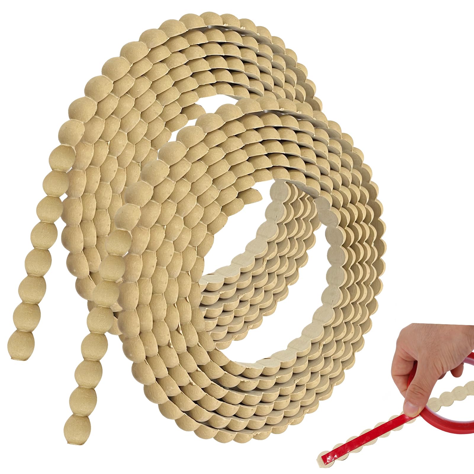 19.7FT Wood Color Bead Molding Trim Self Adhesive,15mm Peel and Stick for Walls Bathroom Mirror Frame Border,DIY Furniture Door Wardrobe Home Decor