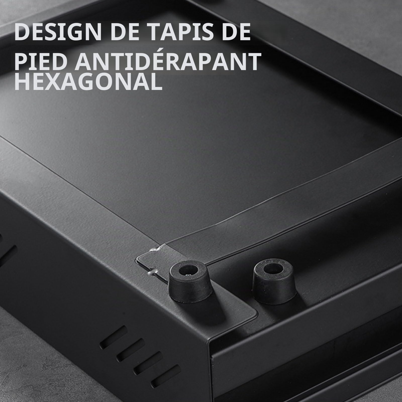 Récipient à café - Tiroir à marc de café - Récipient pour porte-filtre - En acier inoxydable - Convient pour toutes les machines à café courantes (noir, 34,5 x 25 x 8 cm)