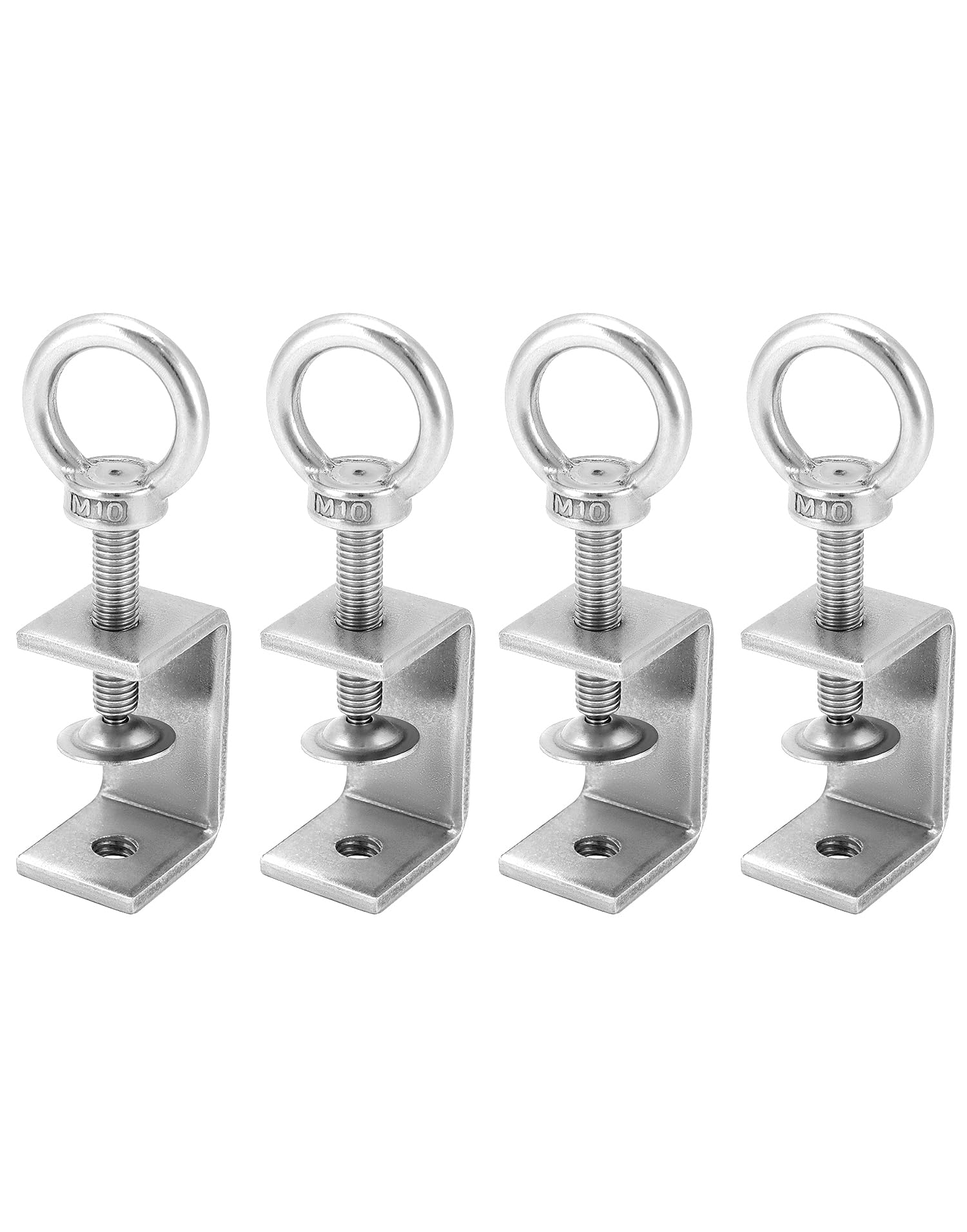 QWORK® 4Pcs 304 Stainless Steel Lifting Rings C Clamp, Heavy Duty C-clamp, for Home Improvement and Automotive Repair