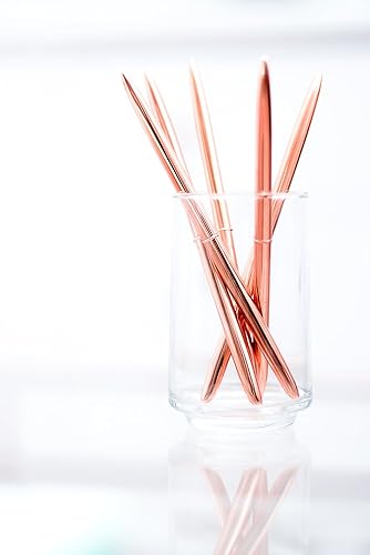 Miniatura 9 de Suministros de oficina dorados por luxye, plumas oro y rosa, set de 6piezas de bolígrafos, bolígrafo con punta metálica, Dorado