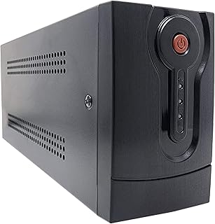 PumpSpy Battery Backup for Router, Modem, Computer - Uninterruptible Power Supply with Surge Protection, Self-Charging UPS Battery Backup & Surge Protector, 650VA UPS WiFi Router Battery Backup