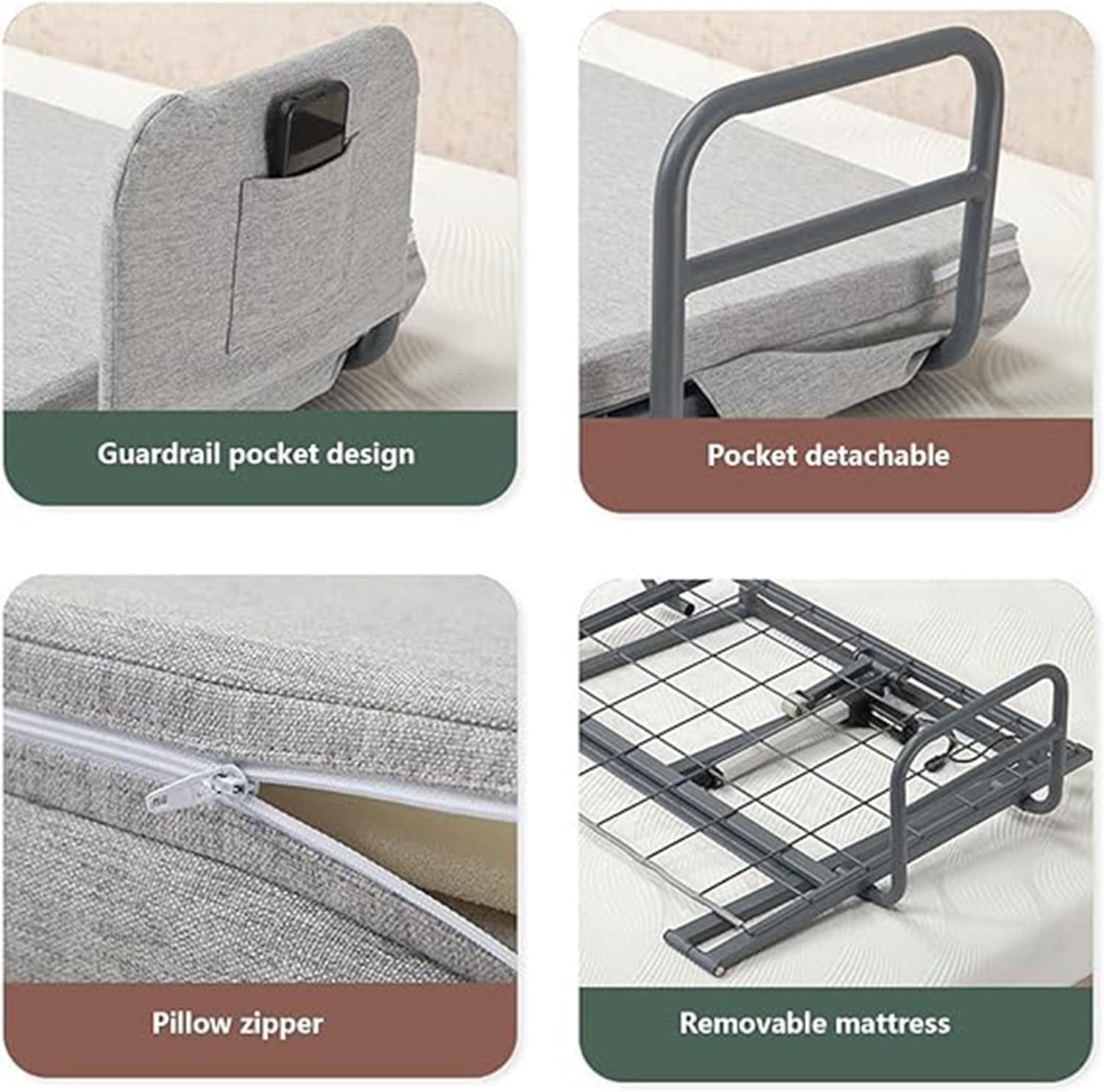 Ayuda para Sentarse y levantarse con la Espalda Ajustable, Elevador de Almohada médica eléctrico, para Soporte de Cuello y Lumbar, para reflujo ácido, Alivio posoperatorio y de ronquidos, marrón