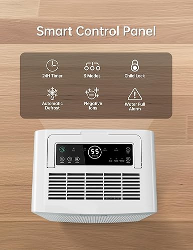 Miniatura 5 de HUMSURE Deshumidificador de 70 pintas de 4500 pies cuadrados equipado con manguera de drenaje, descongelación automática, para sótano, hogar, baño,