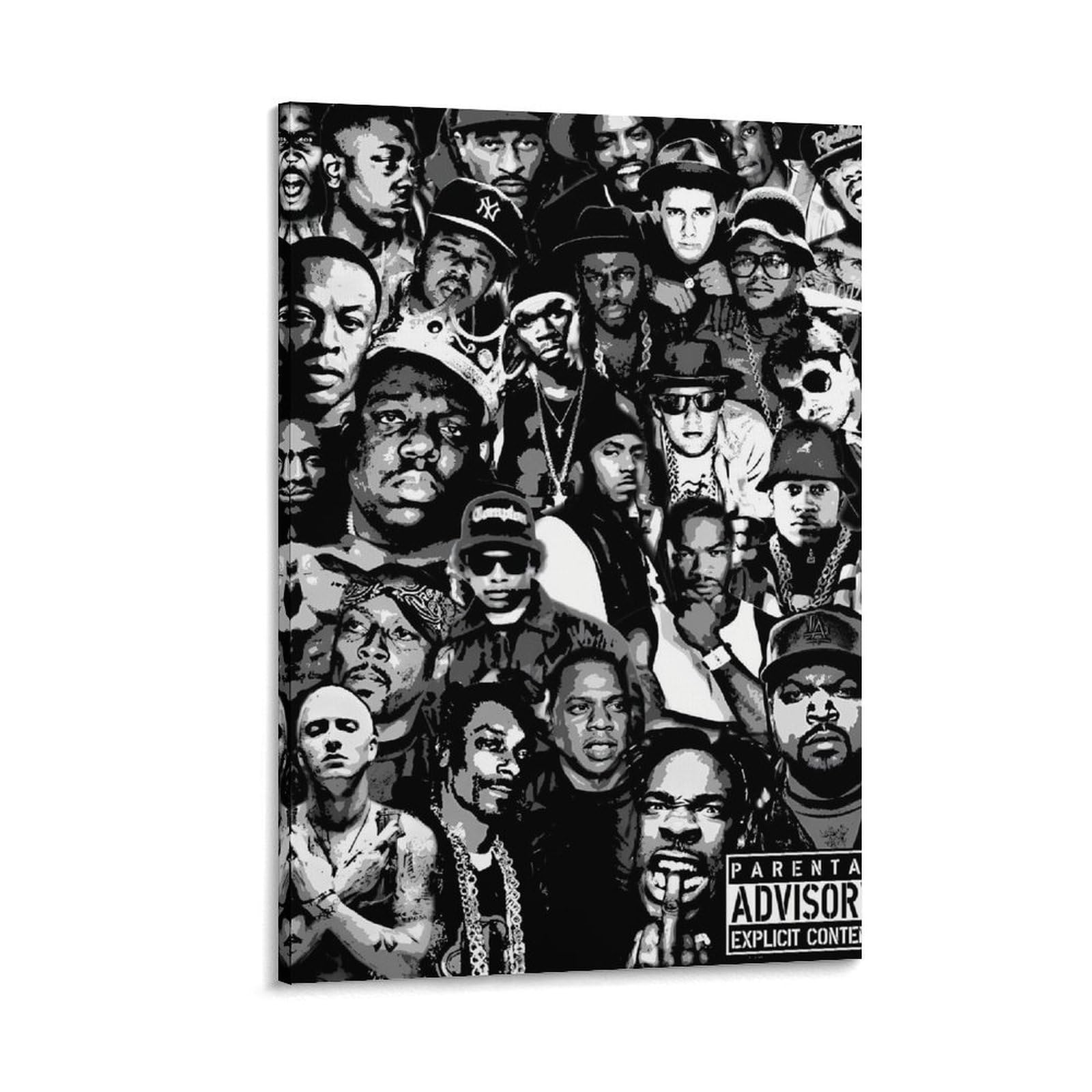 Poster su tela, motivo: cantante rap, hip hop, tutte le stelle, stampa artistica da parete, poster decorativo per la stanza, 40 x 60 cm, confezione da 8