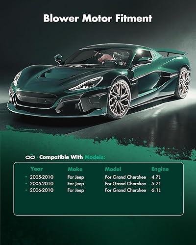 Vista 283 de SCITOO 700188 Reemplazo del motor del ventilador HVAC con jaula de ventilador para Toyota Tacoma 2005-2015, reemplazo OE - 87103-04043, 87103-04044