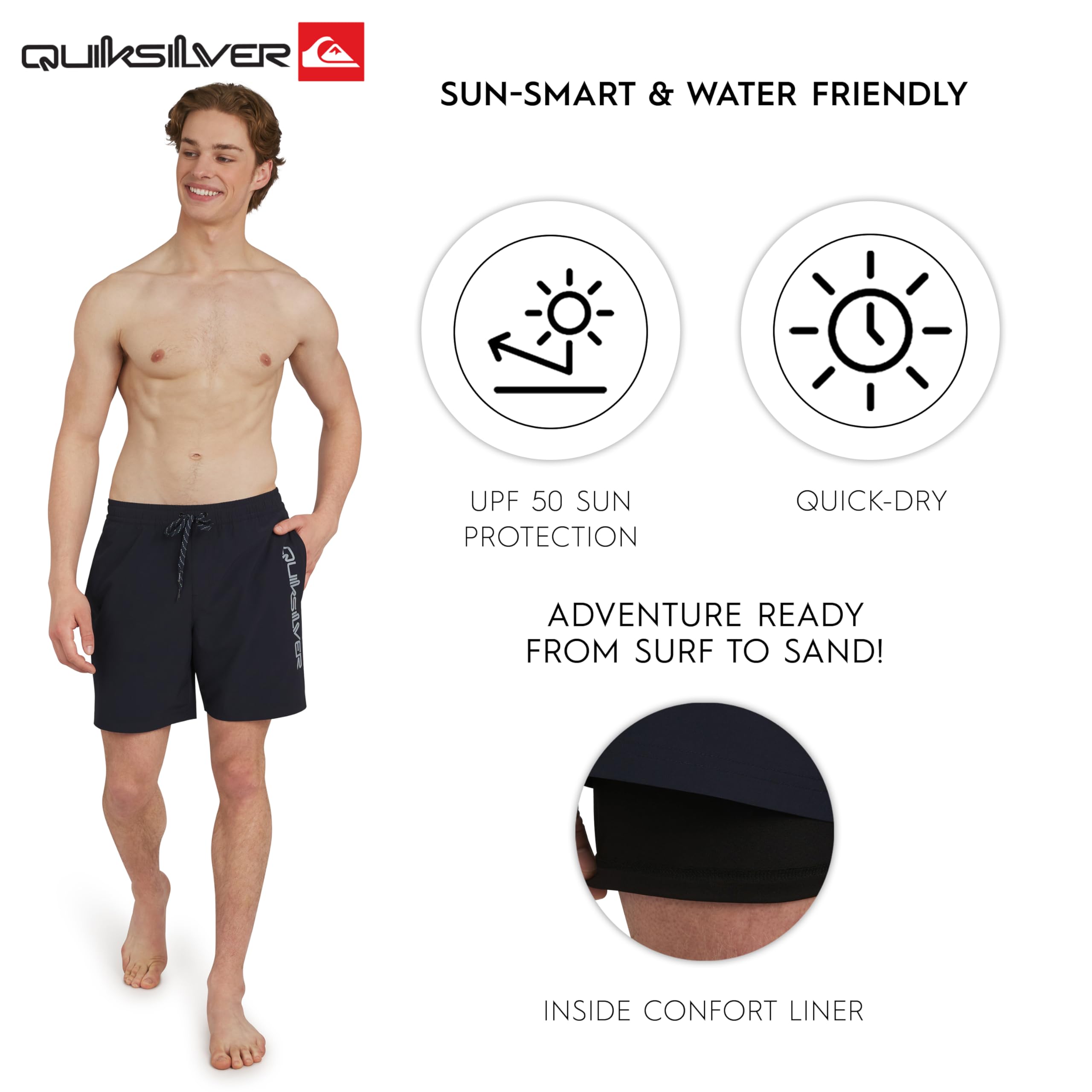 Quiksilver Swimwear Regular Fit Stretchable Comfort Liner Maillot de Bain Homme (Lot de 1)