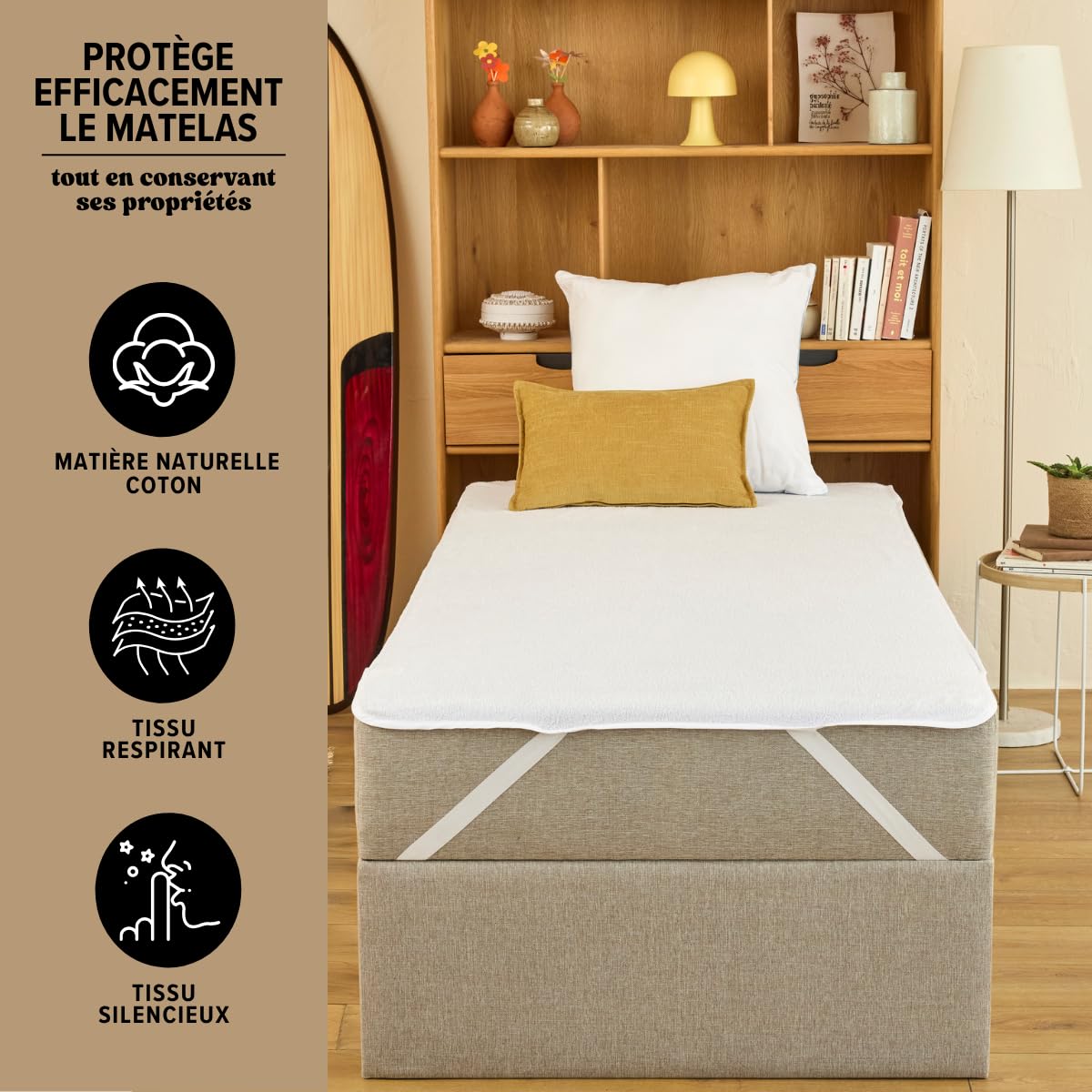 Dreamway Coprimaterasso Singolo 90x190 cm – Impermeabile, cotone Oeko-Tex, coprimaterasso resistente con 4 angoli elastici – Per materassi fino a 28 cm