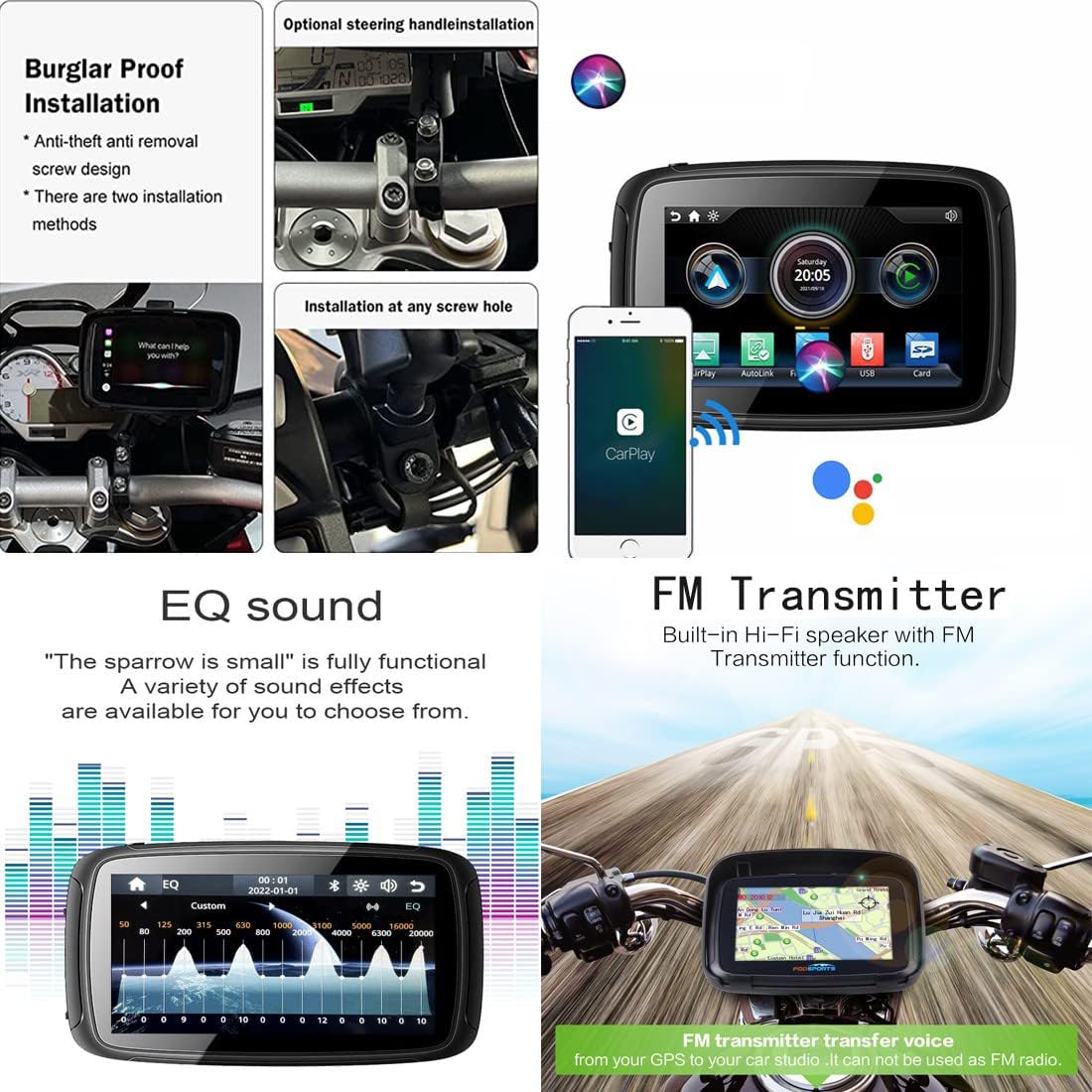 Ohulelks Schermo di Navigazione GPS Portatile per Moto da 5 Pollici Ohulelks Schermo di Navigazione GPS Portatile per Moto da 5 Pollici