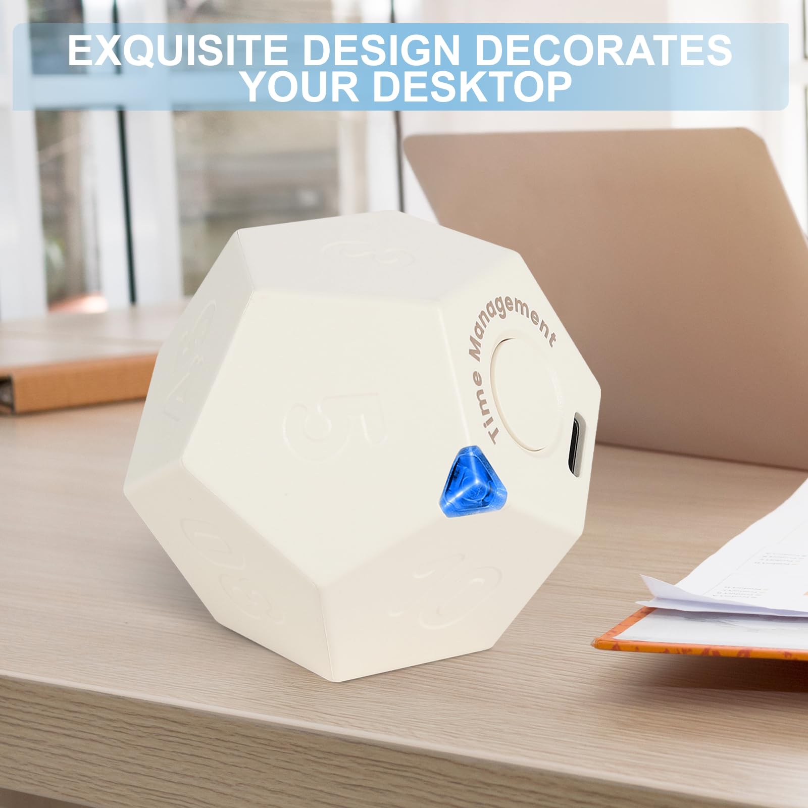 Timer Cubo Pomodoro Ricaricabile - 12 Tempi Preimpostati Con Vibrazione Per Studio E Cucina - Foto 7