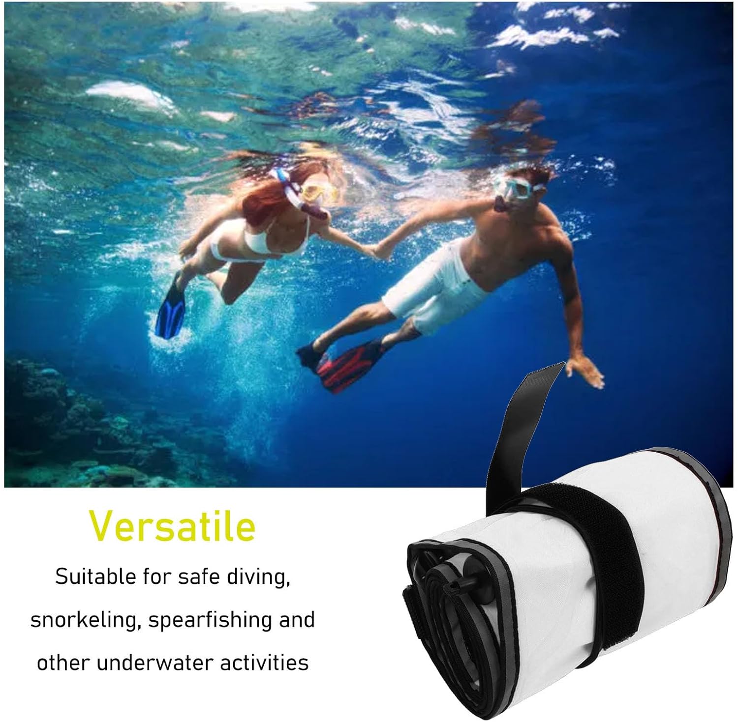 PerGar Scuba Diving Surface Marker, Nylon Hammerhead Shark Diving Gear, Diving Inflatable Safety Signal Tube for Diving Marking
