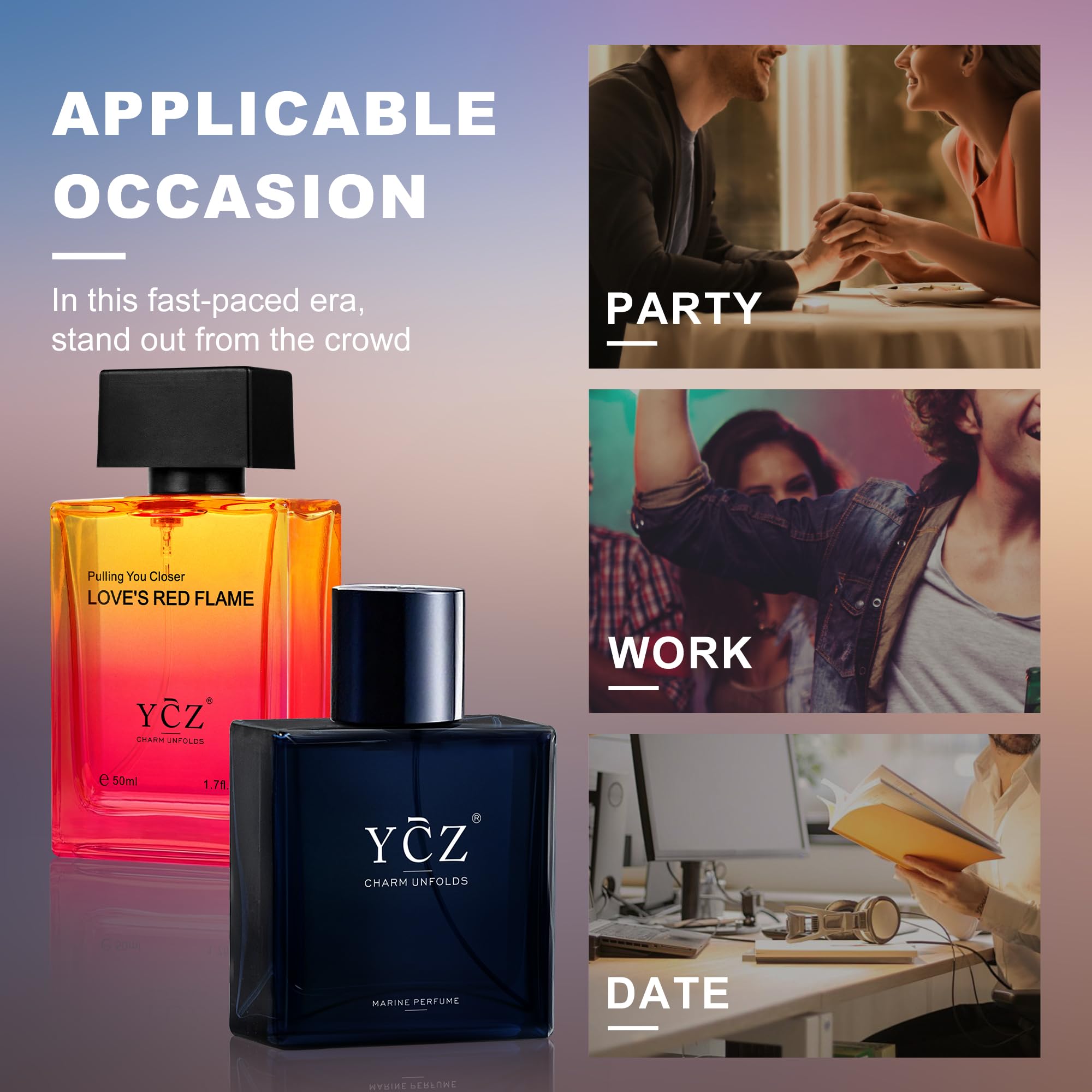Ycz Parfum Herren Set 2x50ml,Langanhaltend Eau de Parfüm Herren Duft mit Orientalische Holz und Würziger Holzduft,Eignet sich für viele Anlässe und ist das perfekte Geschenk für den Gentleman
