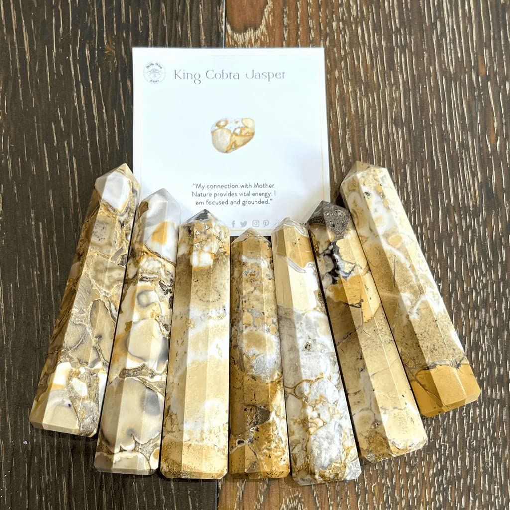 Bellamira King Cobra Crystal Tower Directing Energies Root Sacral Chakra | Healing Properties Confidence and Protection