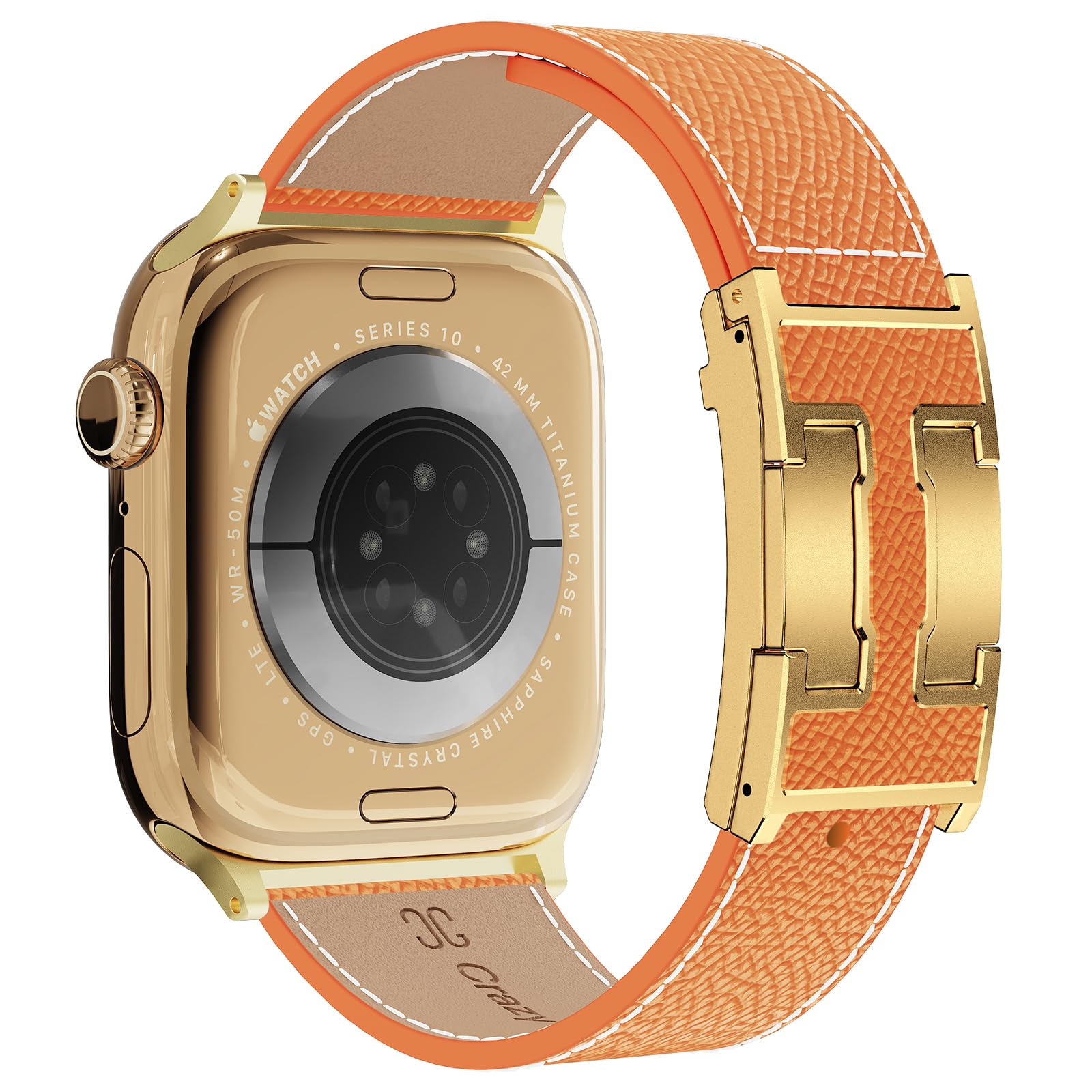 Lederarmband Kompatibel mit Apple Watch Armband 38mm 40mm 41mm 42mm 44mm 45mm 46mm 49mm, Echtes Leder Ersatzarmbänder für iwatch SE 3/2/1 Series11 10 9 8 7 6 5 4 3 2 1 Ultra 3/2/1