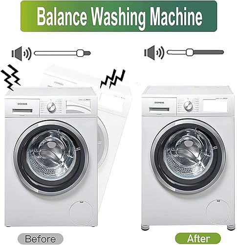 Miniatura 3 de Paquete de 8 almohadillas antivibración con cancelación de ruido y golpes, doble diseño universal para lavadora, almohadillas de goma apilables para