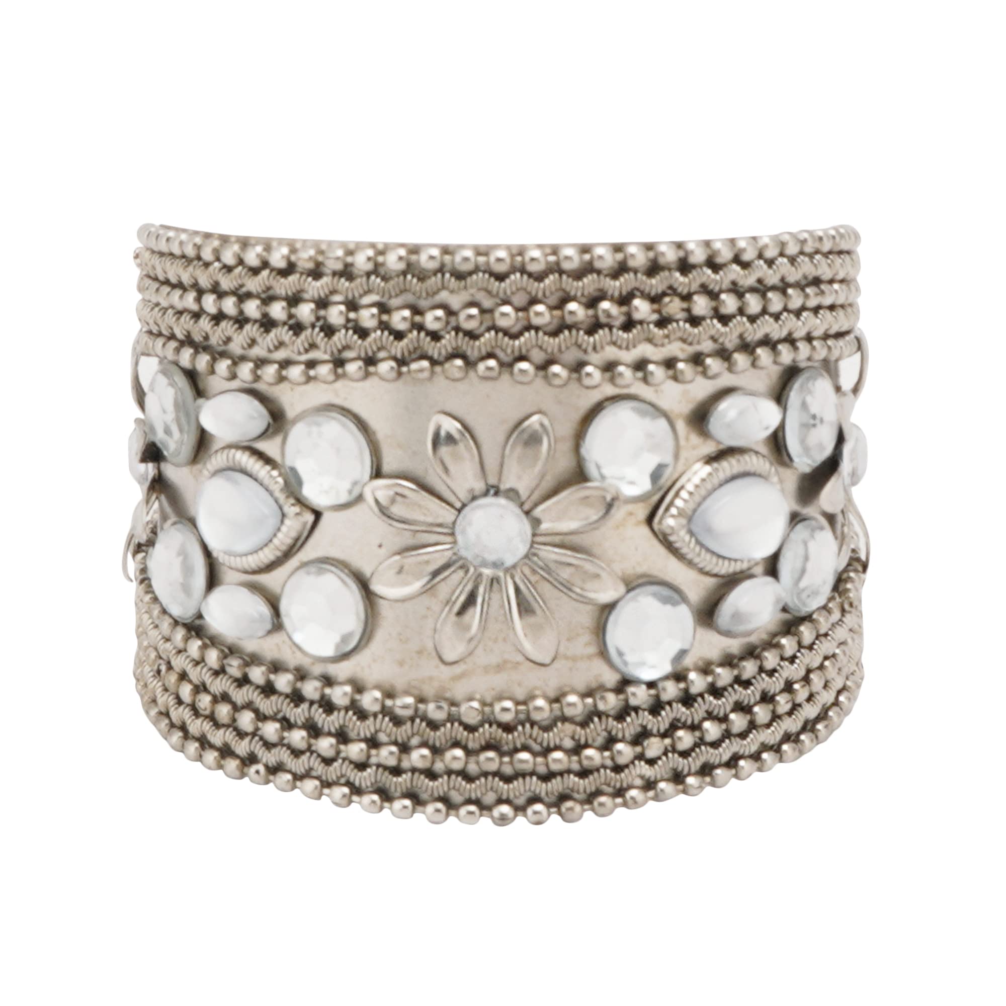 Shreyadzines Jewellery Silver Plated Oxidised Cuff Bracelet Bangle Kadaa for Women and Girls (Silver) (B0BPD3VFLY) Amazon Price History, Amazon Price Tracker