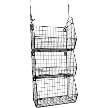 Foldable Wire Baskets with 3 Tier Closet Organizer Clothes Shelves Countertop Caddy Trash Can Wall Mount Shelf Wire Storage Basket for Clothes Handbags Snacks Drinks