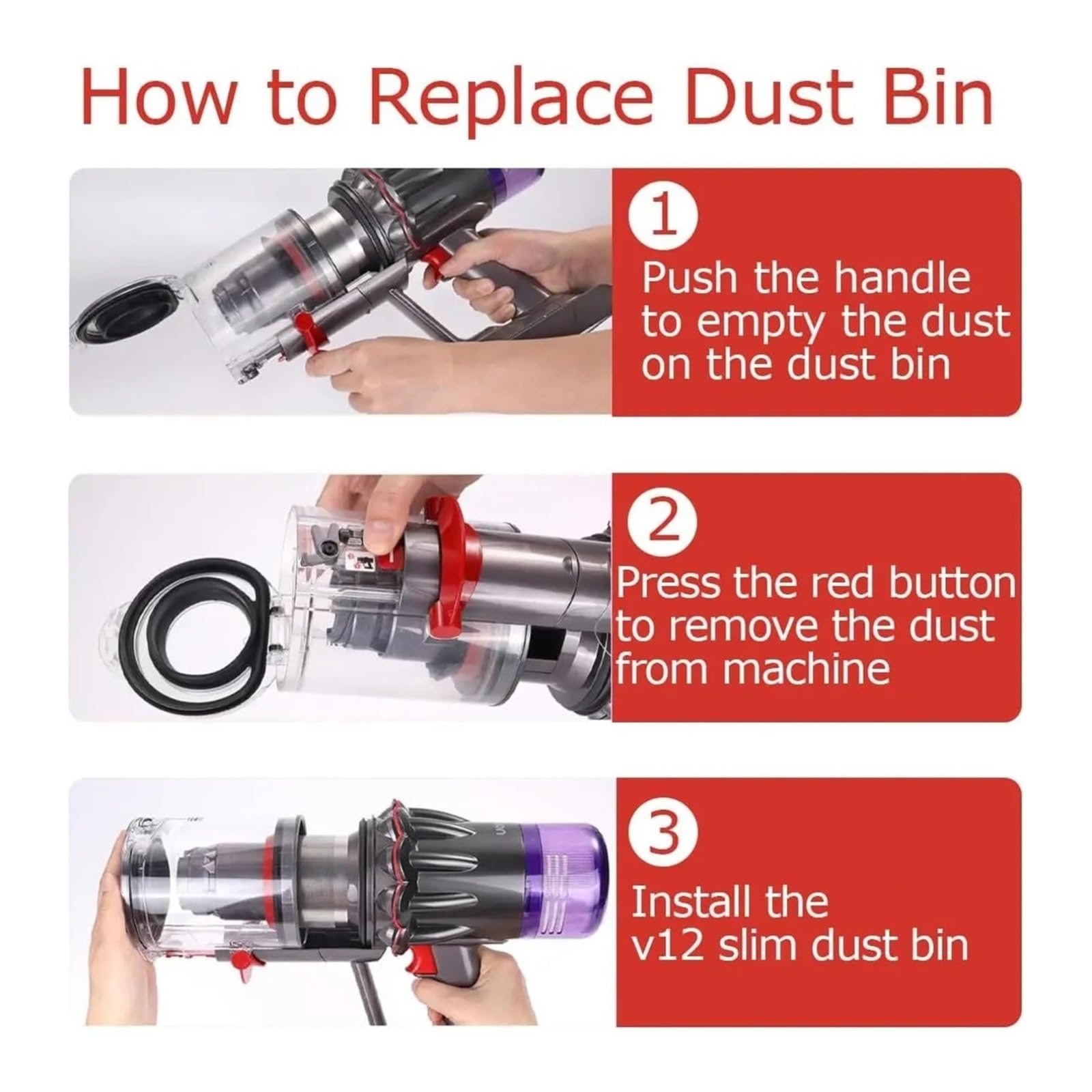 Reemplazo Del Contenedor De Polvo, Compatible Con Dyson, V12Slim V12Detect Slim, V10 Digital, SV18, SV20, Recolección