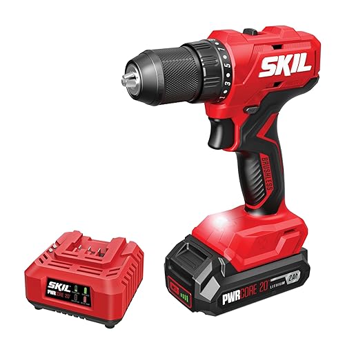 SKIL Brushless 20V 1/2" Drill Driver Kit Including 2.0 Ah Battery and Charger-DL6280B-10